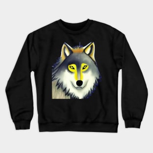 A retro wolf artwork Crewneck Sweatshirt